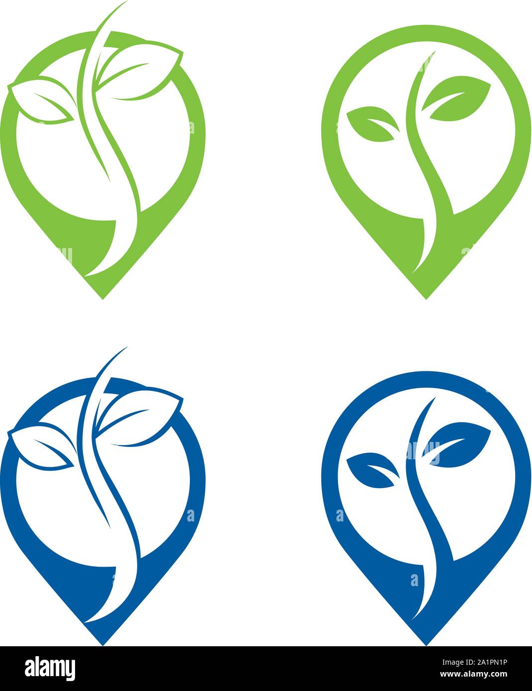 Green Power Energy Logo Design elemento, Thunder Logo foglia, lascia il vettore icona, creative a foglia verde modello logo, Eco Icon green leaf vettore Illustrazione Vettoriale