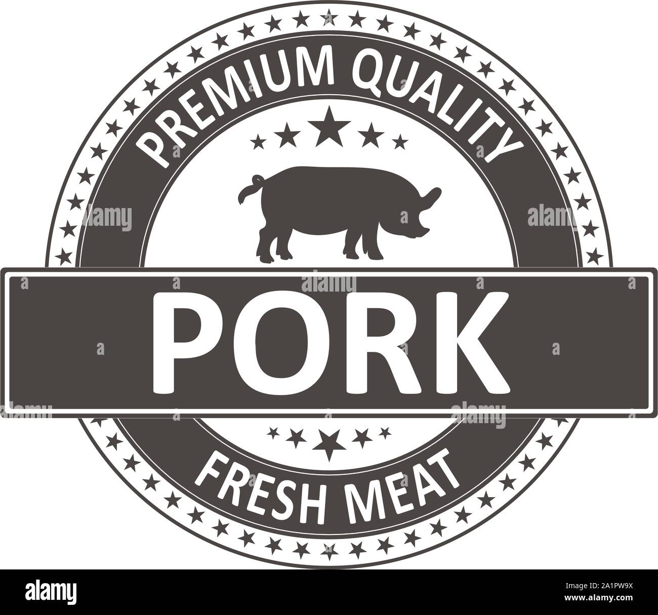 Vintage a base di carne di maiale Restaurant Sign su sfondo bianco Illustrazione Vettoriale