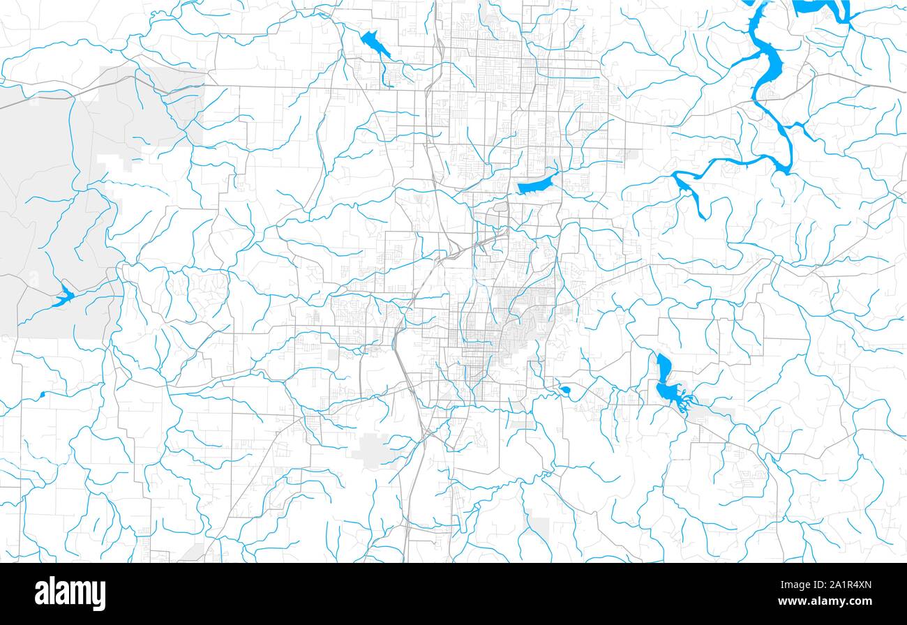 Ricco di vettore dettagliata mappa area di Fayetteville, Arkansas, Stati Uniti d'America. Mappa modello per arredamento di casa. Illustrazione Vettoriale