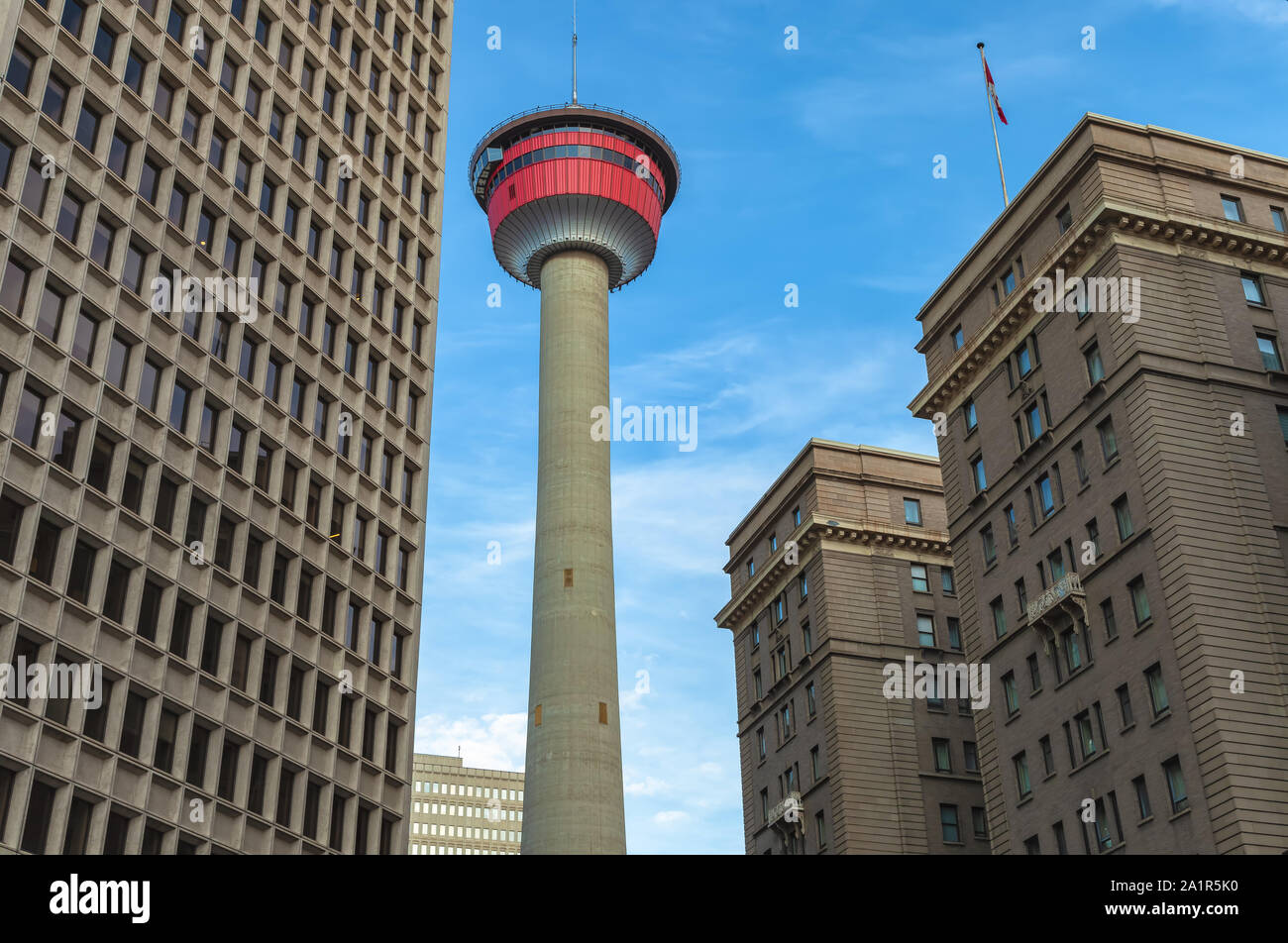 La mitica Torre di Calgary, Calgary, Alberta, Canada. Foto Stock La mitica Torre di Calgary, Calgary, Alberta, Canada. Foto Stock