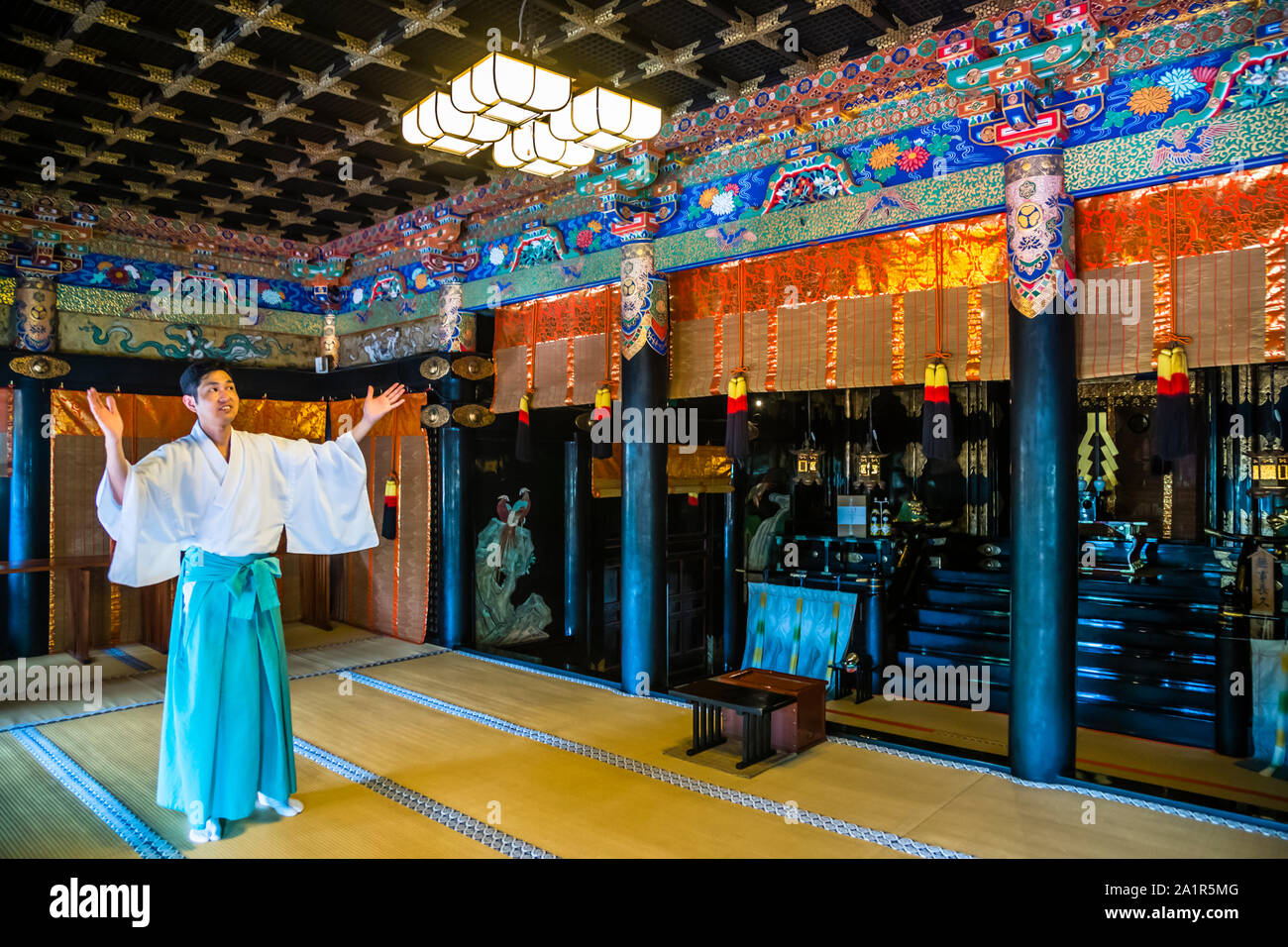 Santuario di Kunozan Toshogu a Shizuoka, Giappone. Tokugawa Ieyasu è adorato come una divinità in molti luoghi in Giappone oggi Foto Stock