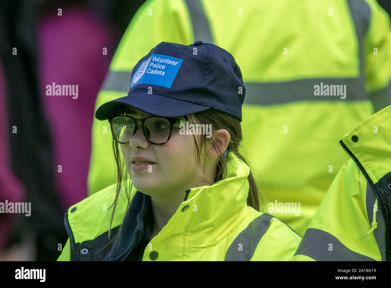 Gli ufficiali di polizia nella partecipazione al Preston Gay Pride evento nel centro della citta' di Preston, Regno Unito Foto Stock