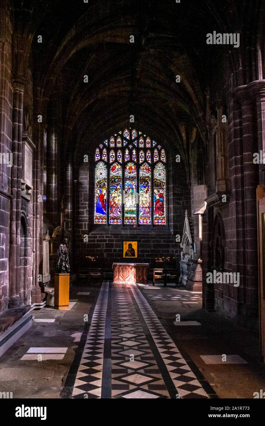 St Weburgh's Chapel, Cattedrale di Chester, Chester, Cheshire, Regno Unito Foto Stock