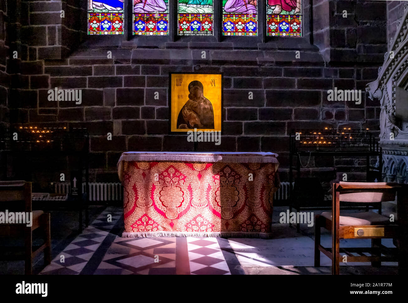 St Weburgh's Chapel, Cattedrale di Chester, Chester, Cheshire, Regno Unito Foto Stock