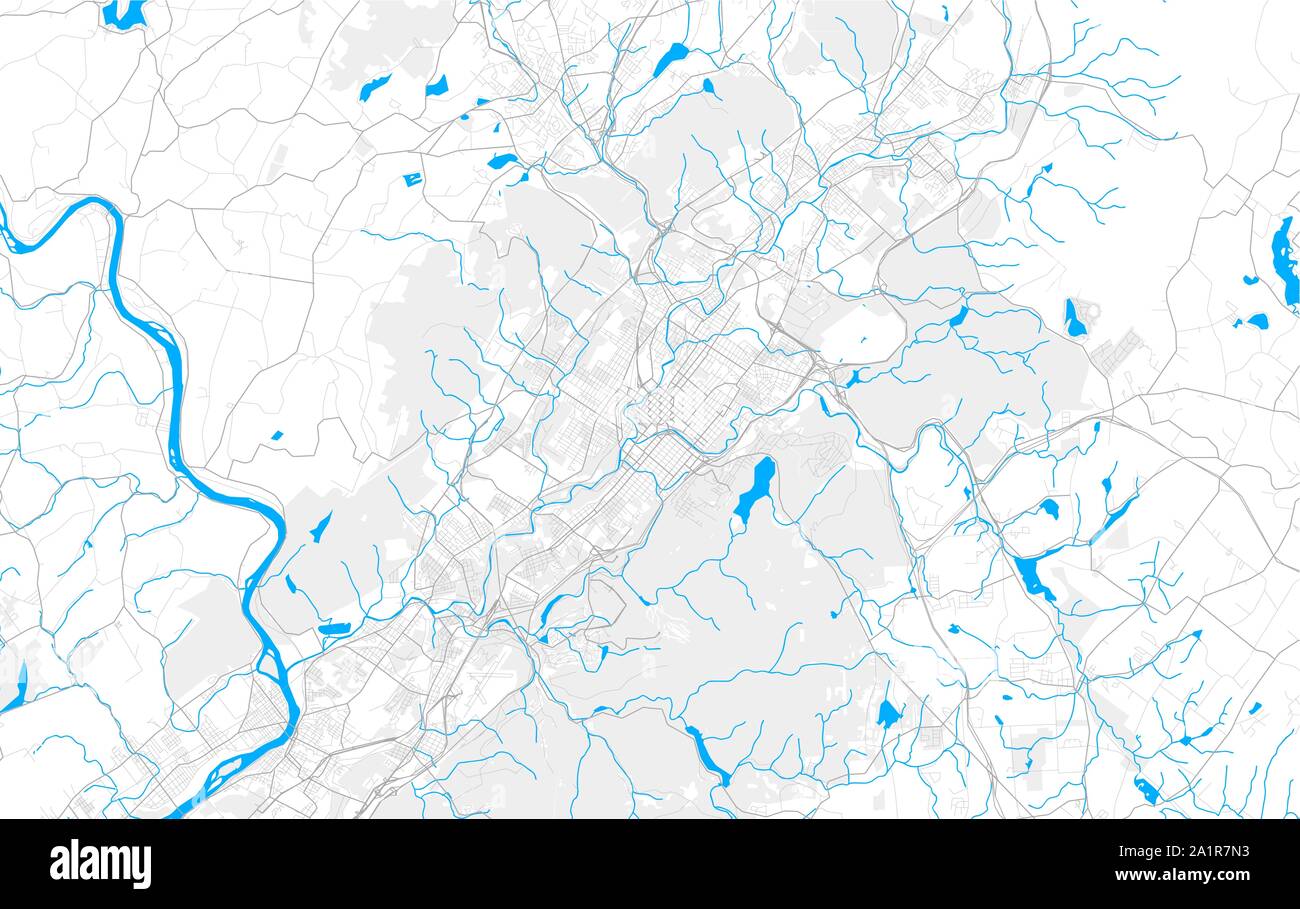 Ricco di vettore dettagliata mappa area di Scranton, Pennsylvania, USA. Mappa modello per arredamento di casa. Illustrazione Vettoriale
