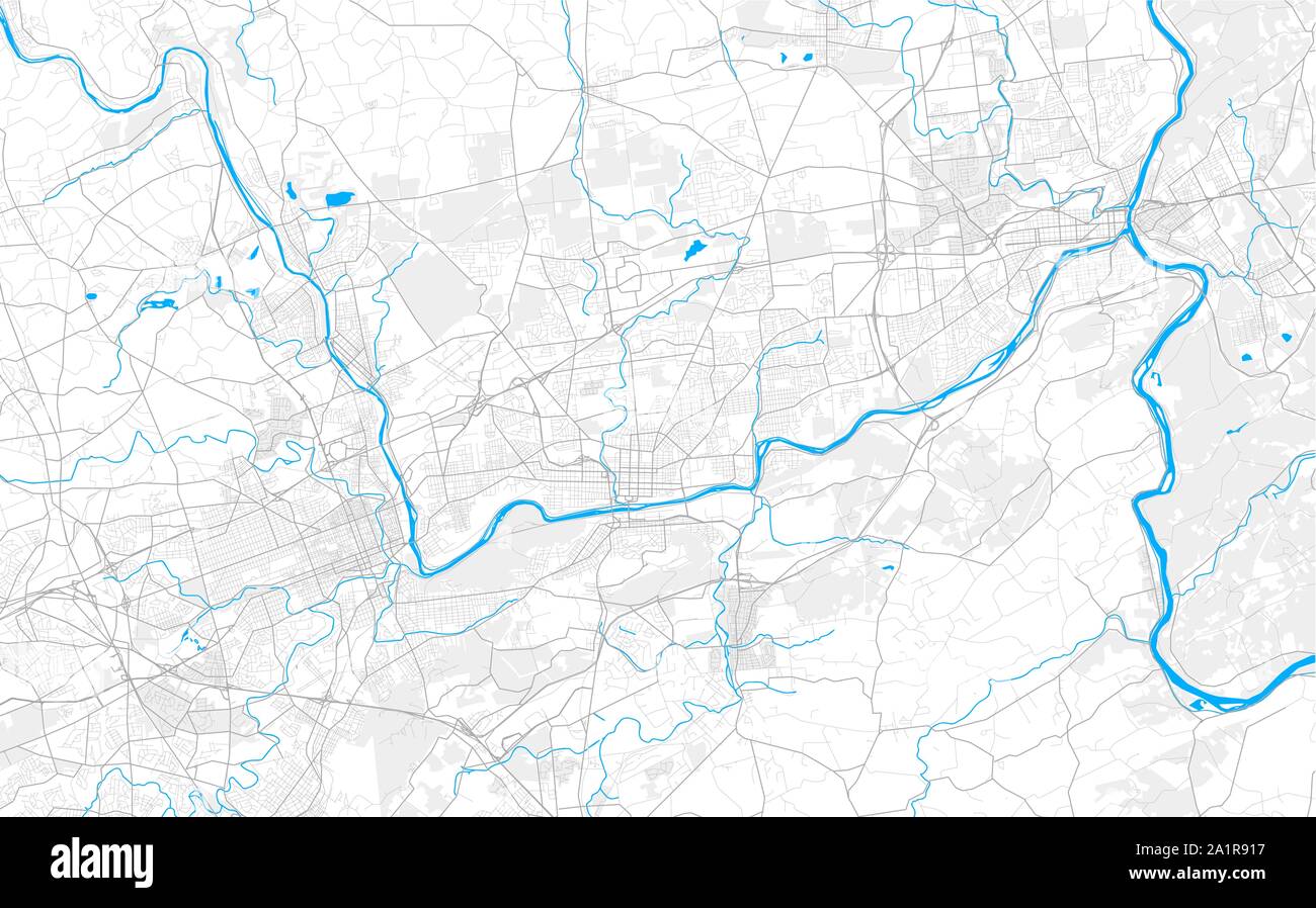 Ricco di vettore dettagliata mappa area di Betlemme, Pennsylvania, USA. Mappa modello per arredamento di casa. Illustrazione Vettoriale