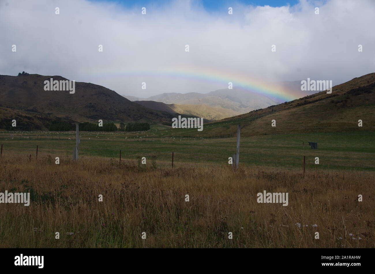 Rainbow. Te Araroa Trail. Isola del Sud. Nuova Zelanda Foto Stock