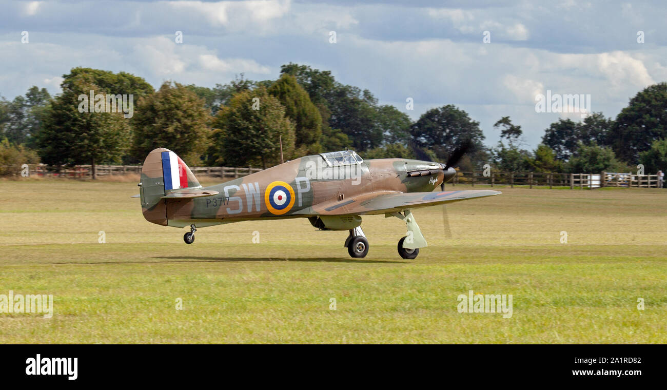 Hawker Hurricane Mk1 P3717 SW-P tenendo spento Foto Stock