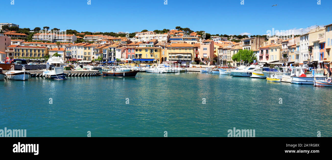 Le barche nel porto mediterraneo di Cassis . Provenza .Francia Foto Stock