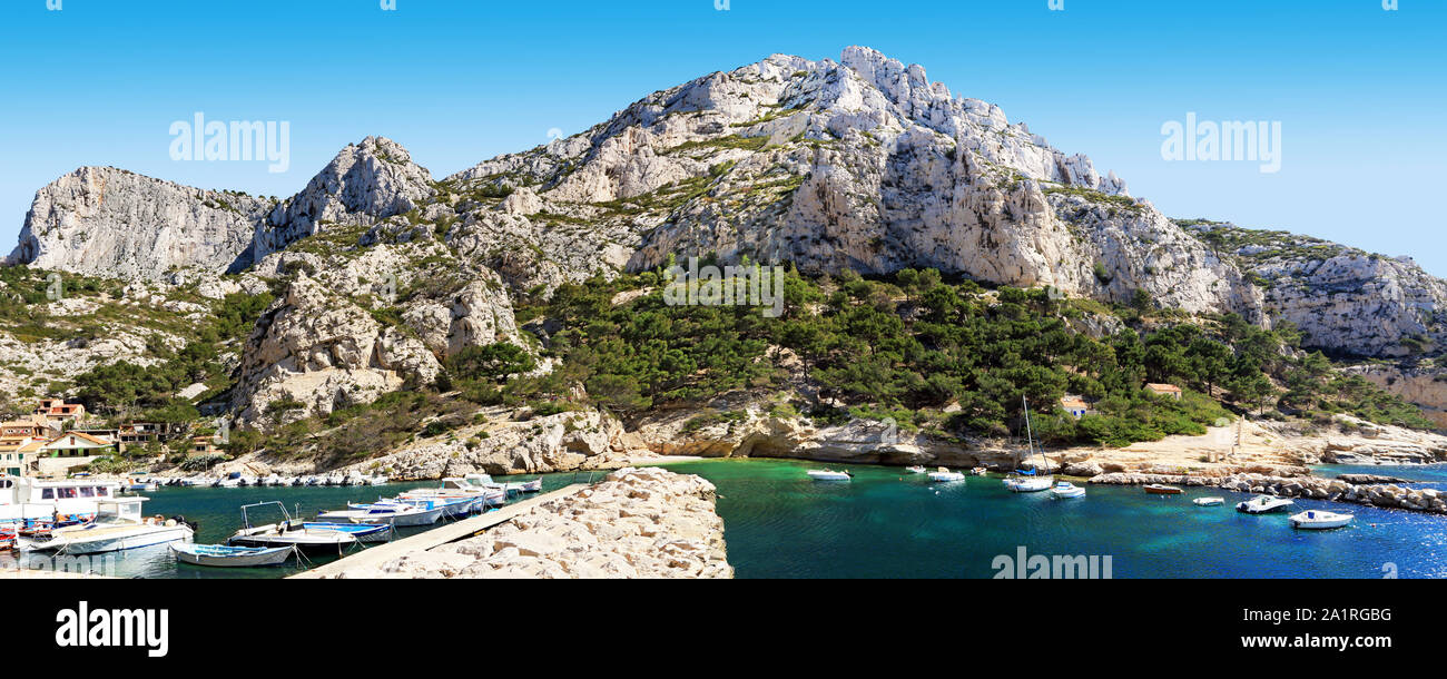 Area turistica di ​​the delle insenature di Marsiglia. Foto Stock