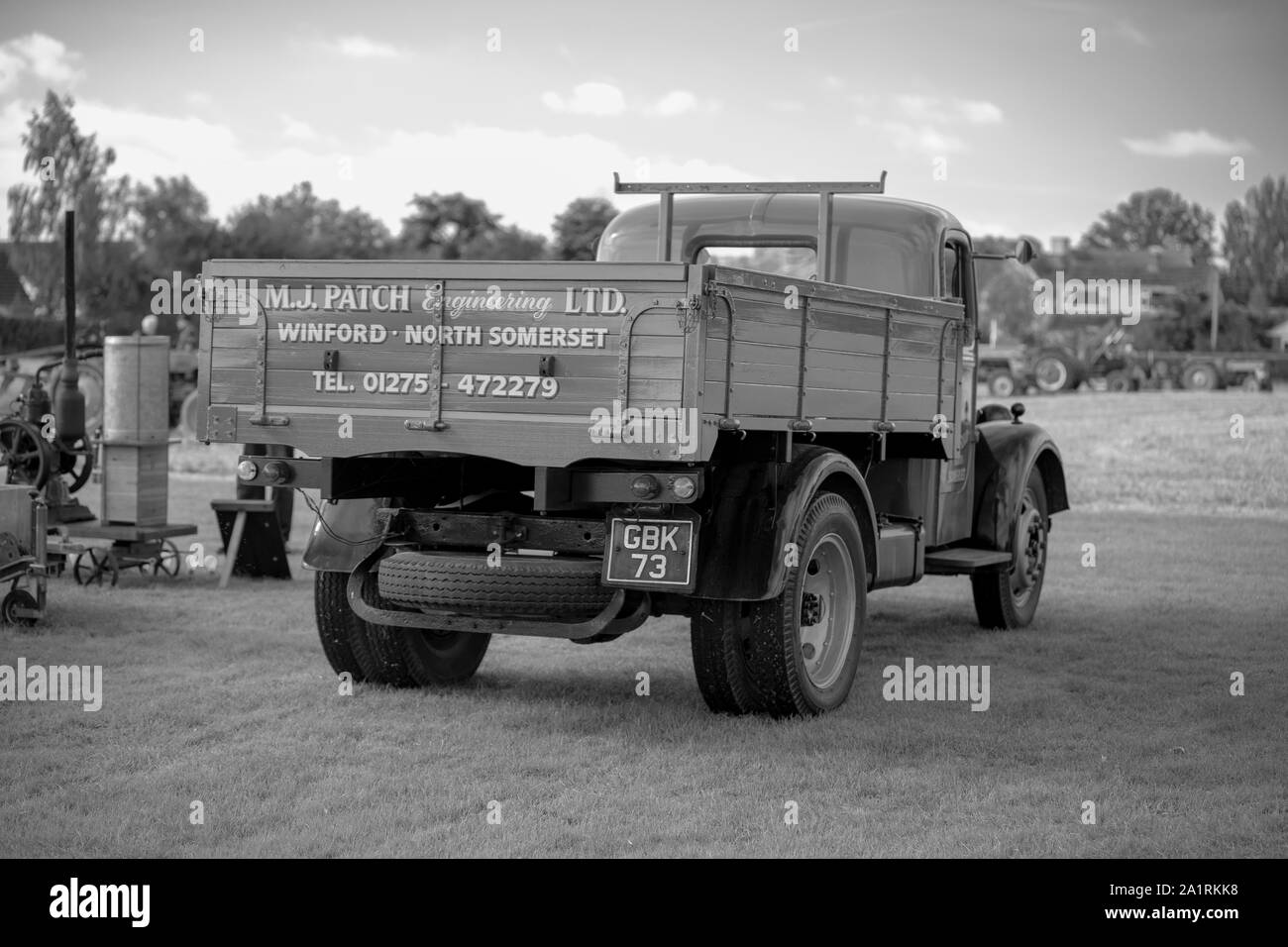 Vintage Bedford Dropside autocarro, 1951, N. reg.: GBK 73 a masticare Stoke Match di aratura 2019 Foto Stock