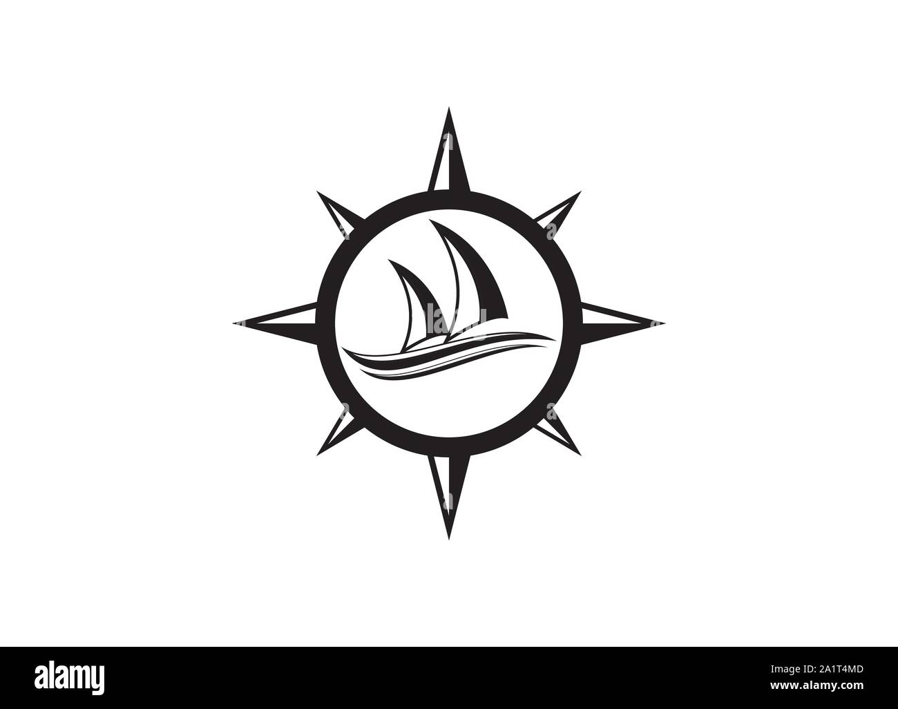 Nave da crociera modello Logo icona vettore illustrazione design logo navale, nautico barca a vela icona disegno vettoriale, barca a vela icona simbolo, Illustrazione Vettoriale