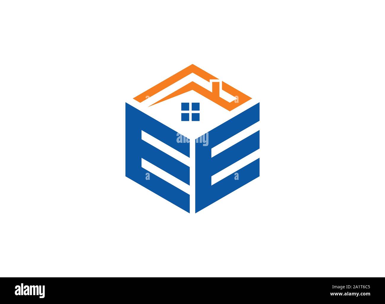 Abstract lettera poligonale Logo, esagono lettera logo, Lettera poligonale con logo home cantare e il simbolo, monogramma logo, Home logo design, Real estate logo Illustrazione Vettoriale