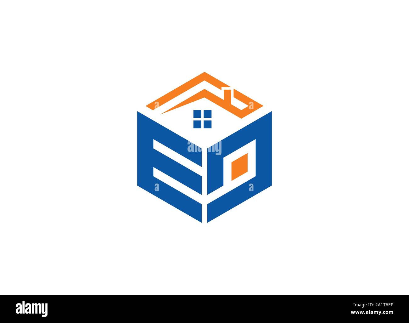 Abstract lettera poligonale Logo, esagono lettera logo, Lettera poligonale con logo home cantare e il simbolo, monogramma logo, Home logo design, Real estate logo Illustrazione Vettoriale