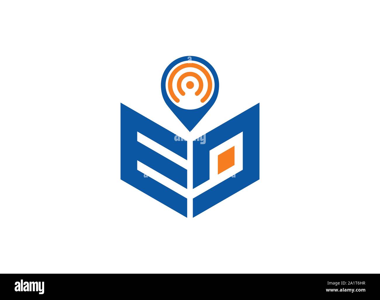 Abstract lettera poligonale Logo, esagono lettera logo, Lettera poligonale con posizione cantare il logo e il simbolo,monogram logo, segno posizione logo design, Illustrazione Vettoriale