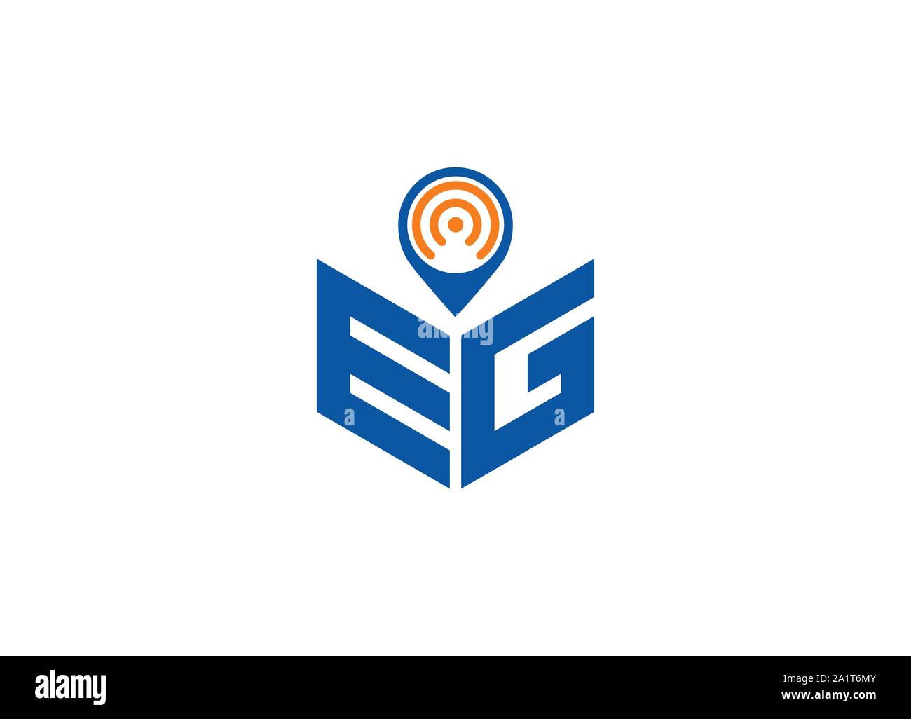 Abstract lettera poligonale Logo, esagono lettera logo, Lettera poligonale con posizione cantare il logo e il simbolo, monogramma logo, segno posizione logo design, Illustrazione Vettoriale