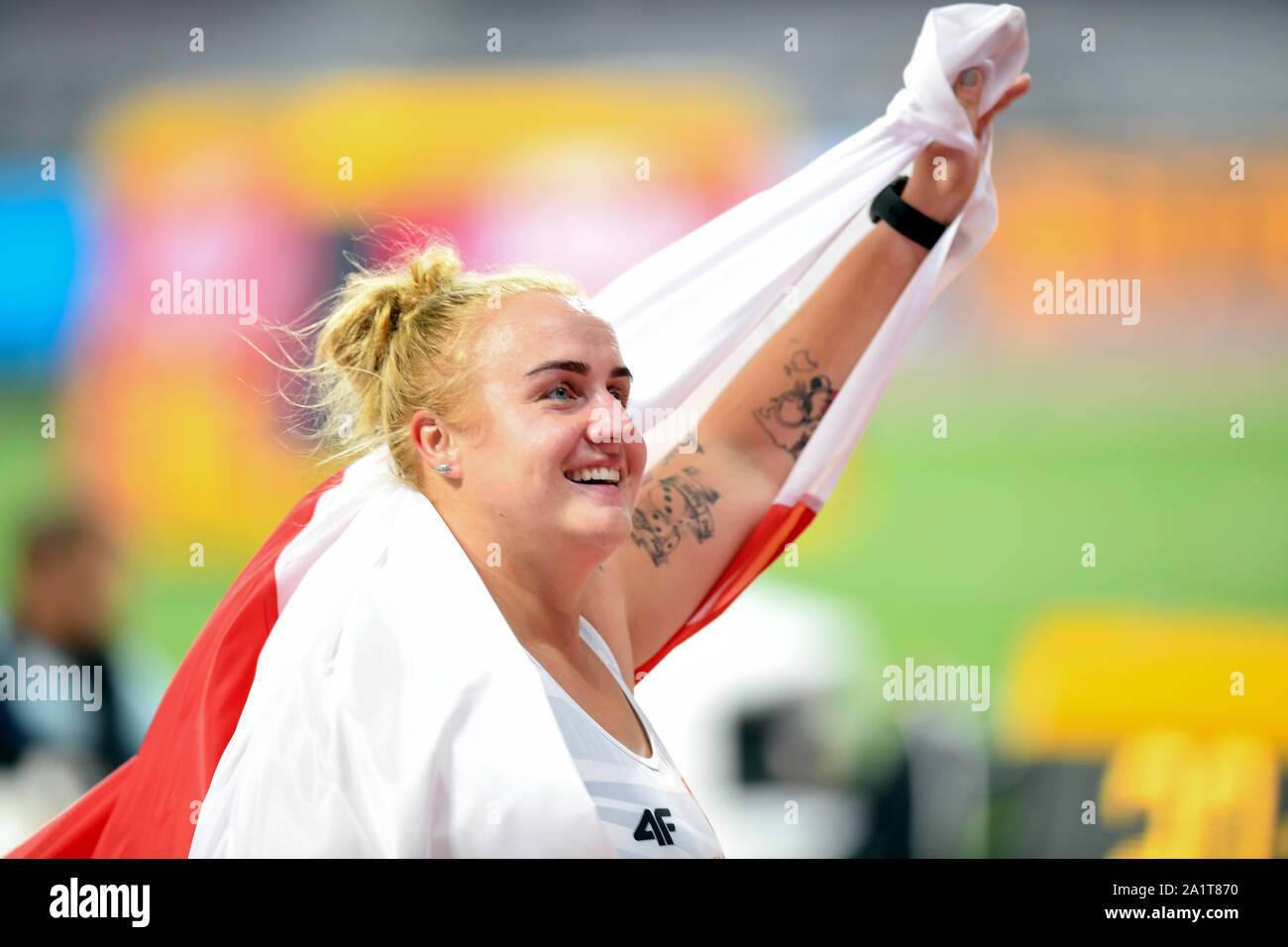 Joanna Fiodorow (Polonia). Il lancio del martello donne medaglia d argento. IAAF mondiale di atletica, Doha 2019 Foto Stock