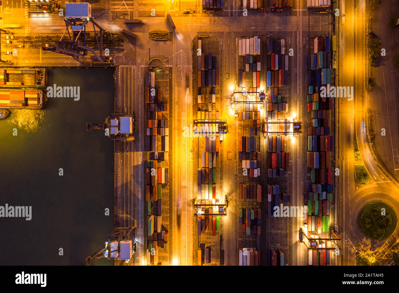 Kwai Tsing terminal per container da fuco view Foto Stock