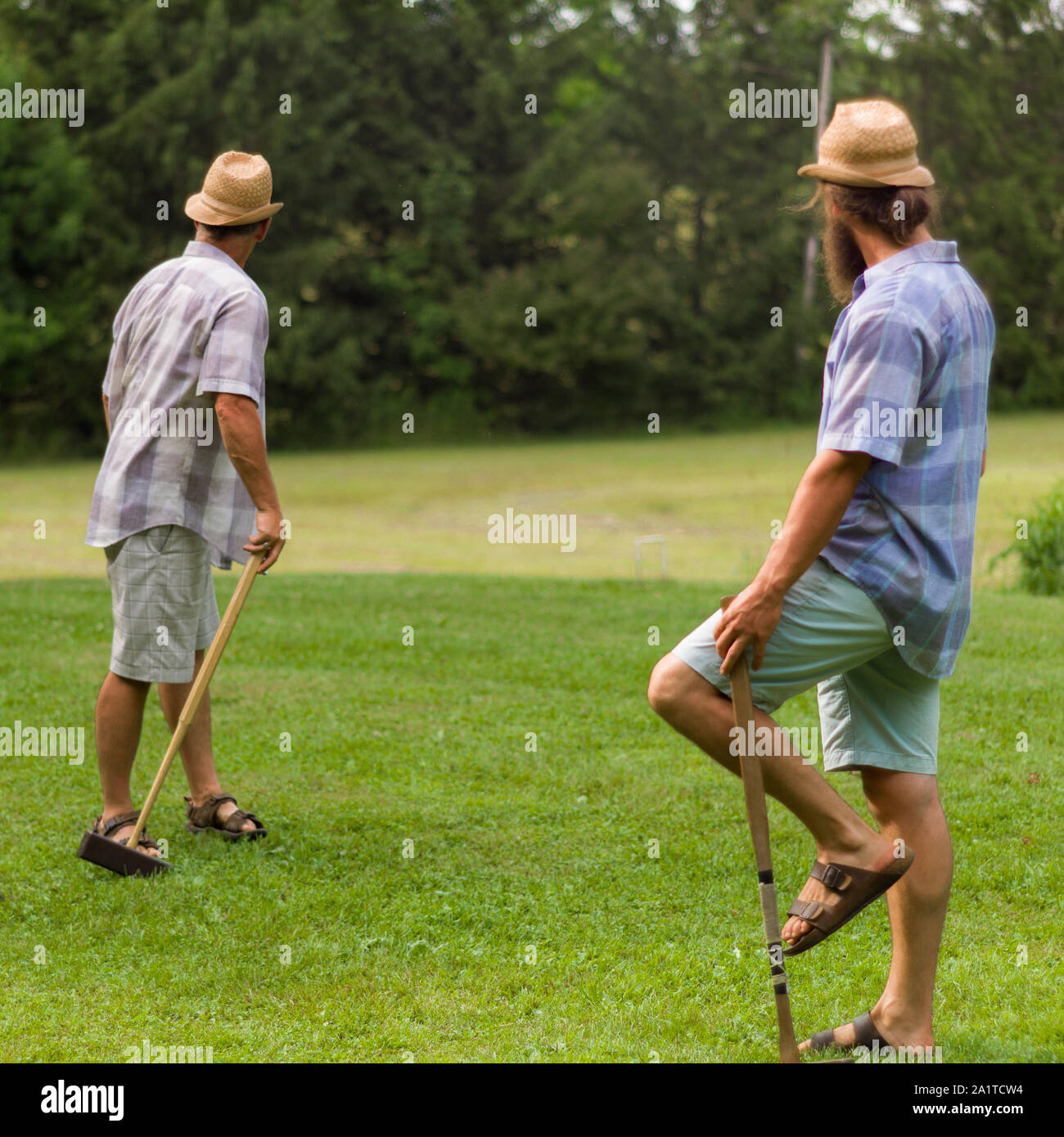 Croquet party Foto Stock