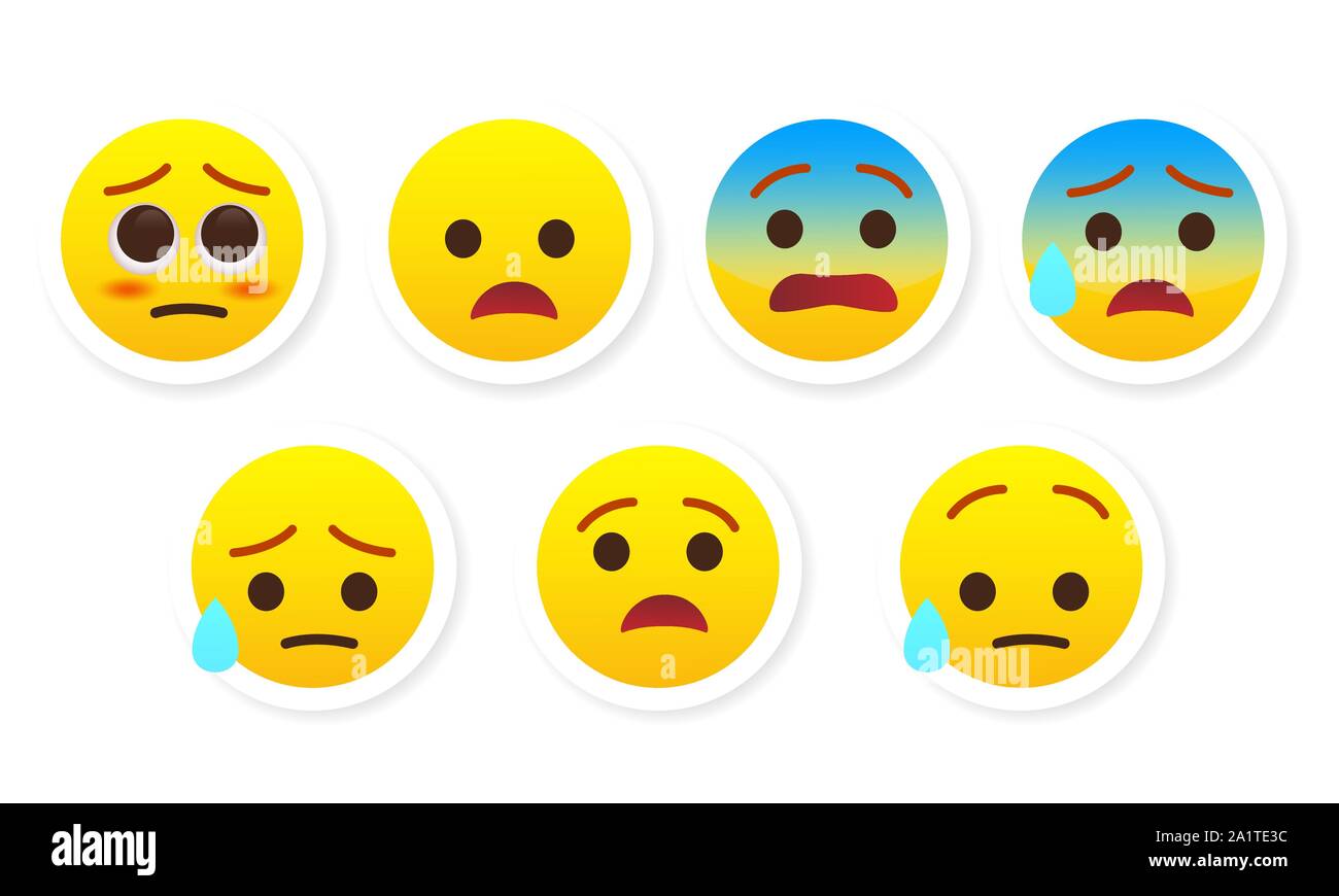 Set di adesivi emozioni illustrazione vettoriale Illustrazione Vettoriale