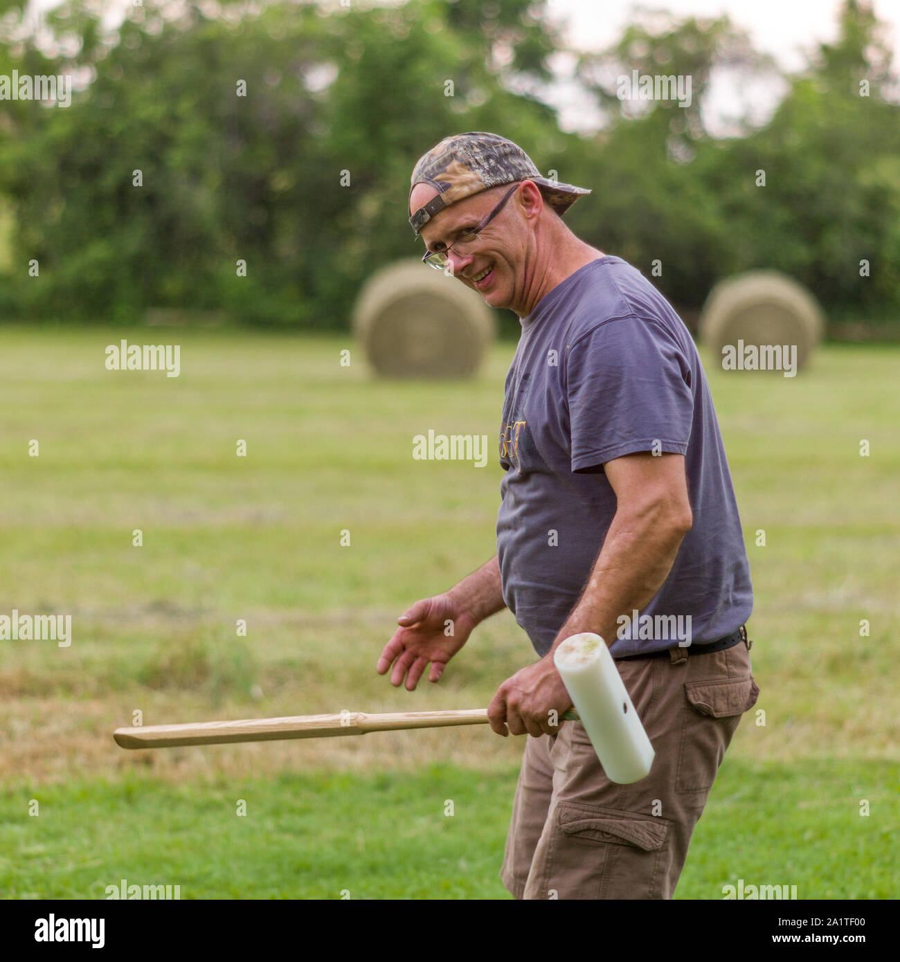 Croquet party Foto Stock