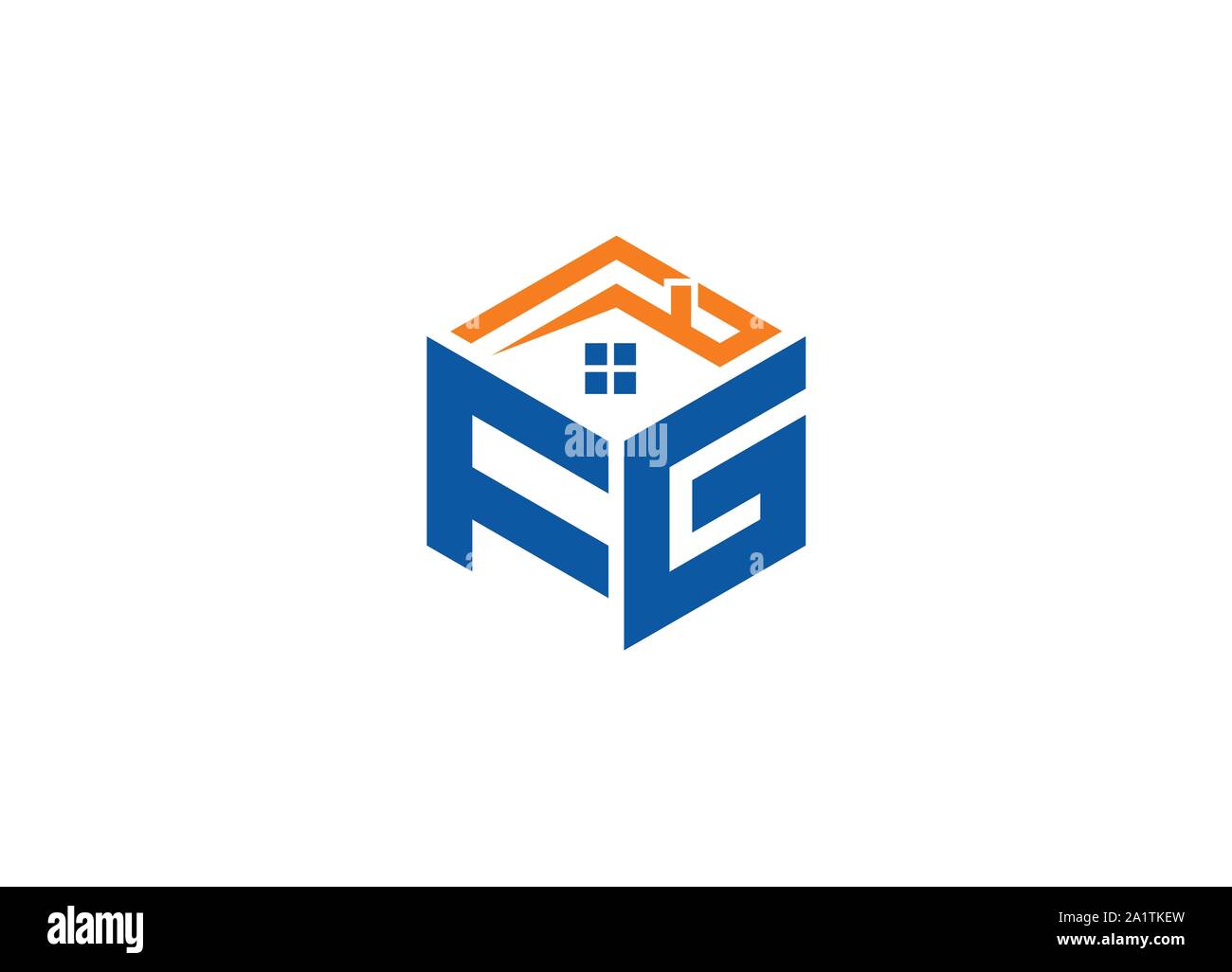 Abstract lettera poligonale Logo, esagono lettera logo, Lettera poligonale con logo home cantare e il simbolo, monogramma logo, Home logo design, Illustrazione Vettoriale