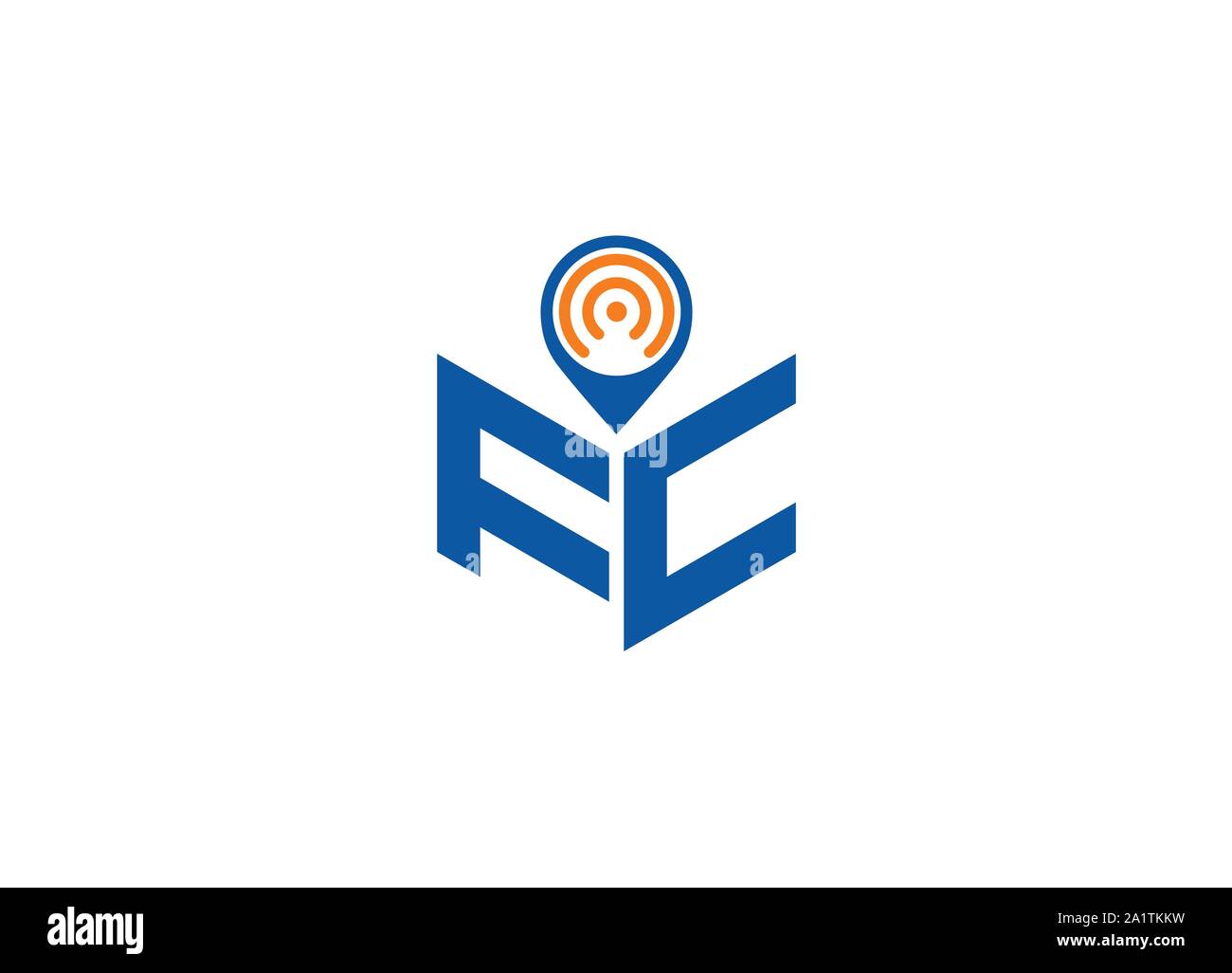 Abstract lettera poligonale Logo, esagono lettera logo, Lettera poligonale con posizione cantare il logo e il simbolo, monogramma logo, segno posizione logo design, Illustrazione Vettoriale