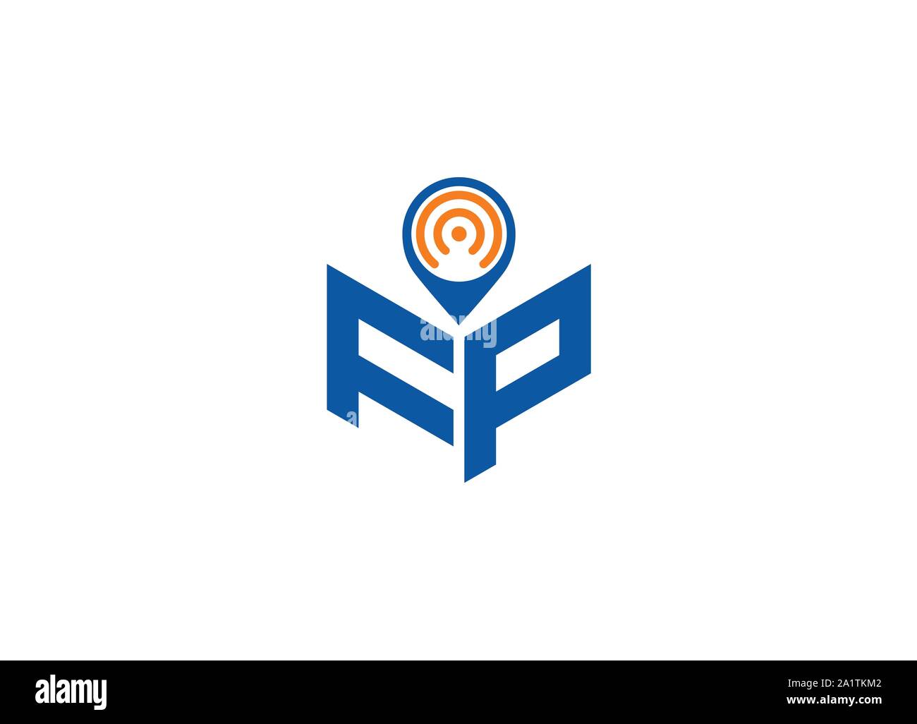 Abstract lettera poligonale Logo, esagono lettera logo, Lettera poligonale con posizione cantare il logo e il simbolo, monogramma logo, segno posizione logo design, Illustrazione Vettoriale