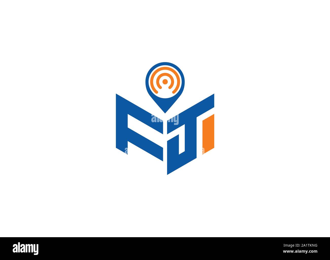 Abstract lettera poligonale Logo, esagono lettera logo, Lettera poligonale con posizione cantare il logo e il simbolo, monogramma logo, segno posizione logo design, Illustrazione Vettoriale