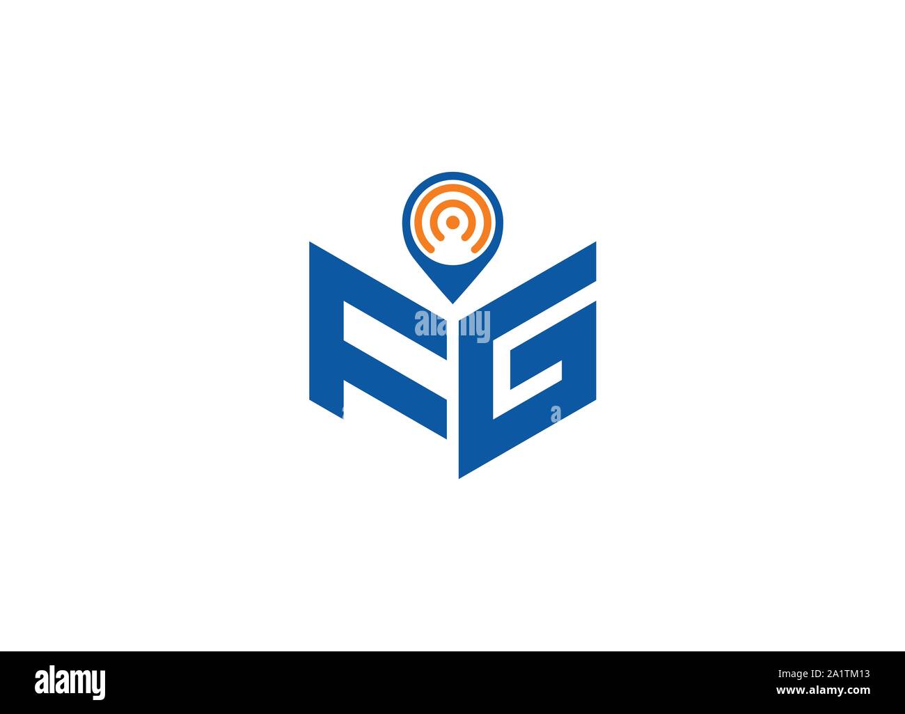 Abstract lettera poligonale Logo, esagono lettera logo, Lettera poligonale con posizione cantare il logo e il simbolo, monogramma logo, segno posizione logo design, Illustrazione Vettoriale