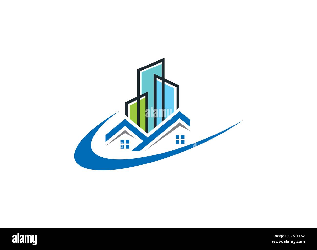 Immobiliare di vettore logo design, Home logo logo di ipoteca, Edilizia & Costruzione logo design, Illustrazione Vettoriale