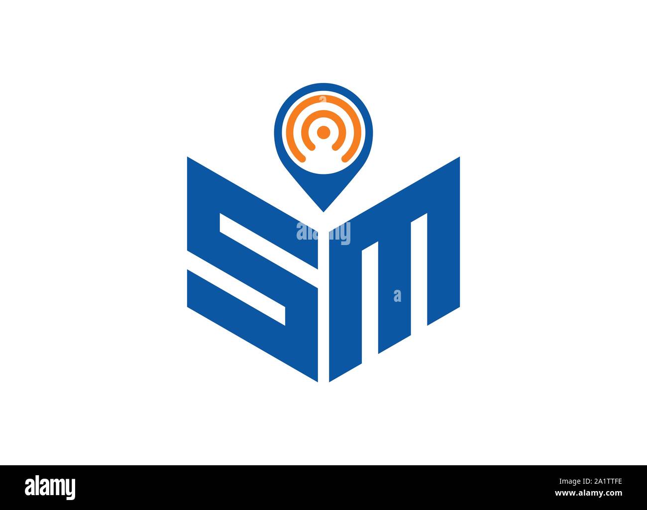 Abstract lettera poligonale Logo, esagono lettera logo, Lettera poligonale con posizione cantare il logo e il simbolo, monogramma logo, segno posizione logo design, Illustrazione Vettoriale