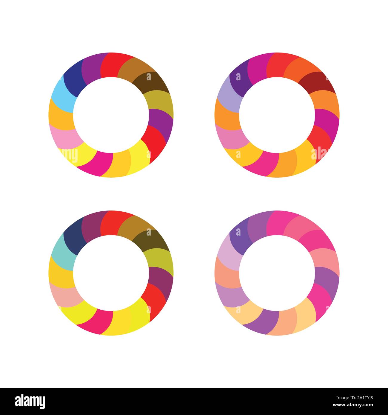 Abstract cerchio colorato logo. Lettera O Logo design, moderno o creativo, vettore astratto, Logo Font - Vettore Illustrazione Vettoriale