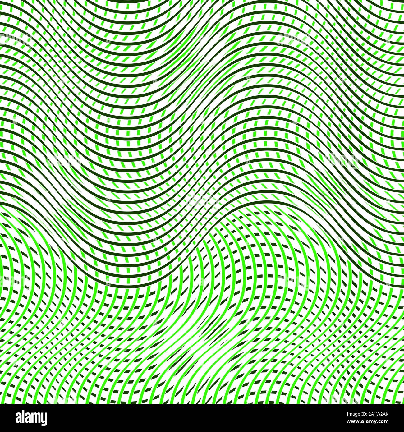 Le due tonalità, a 2 colori linee tratteggiate, speckle, cucitura, diffuso schema geometrico. Fitto reticolo ondulate, griglia. A intreccio, interconnettendo lineal, maglia lineare pat Illustrazione Vettoriale
