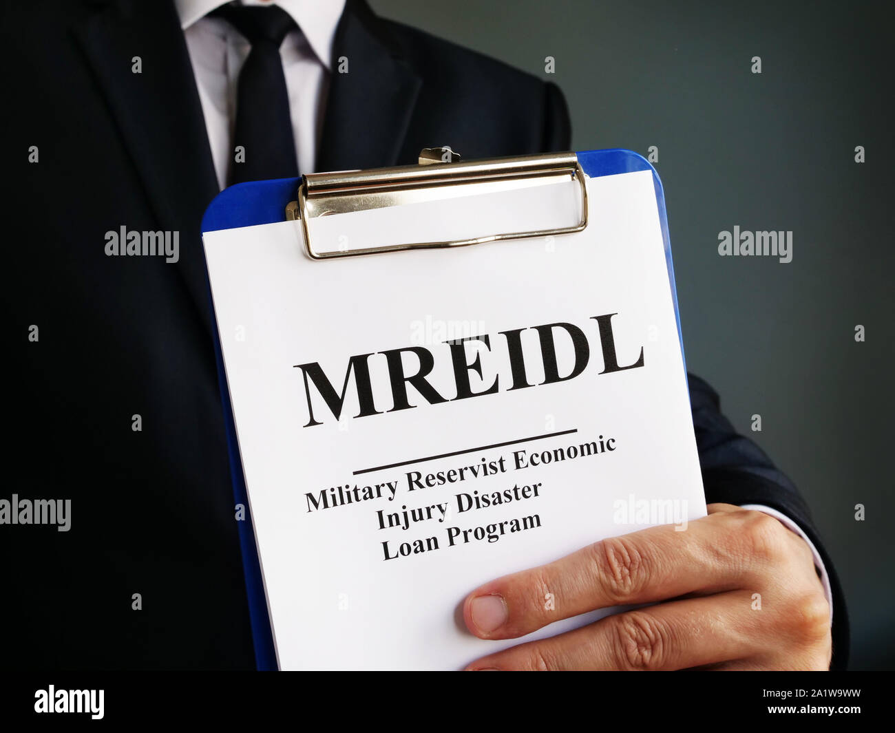 MREIDL Reservist militare pregiudizio economico prestito di emergenza i documenti del programma. Foto Stock