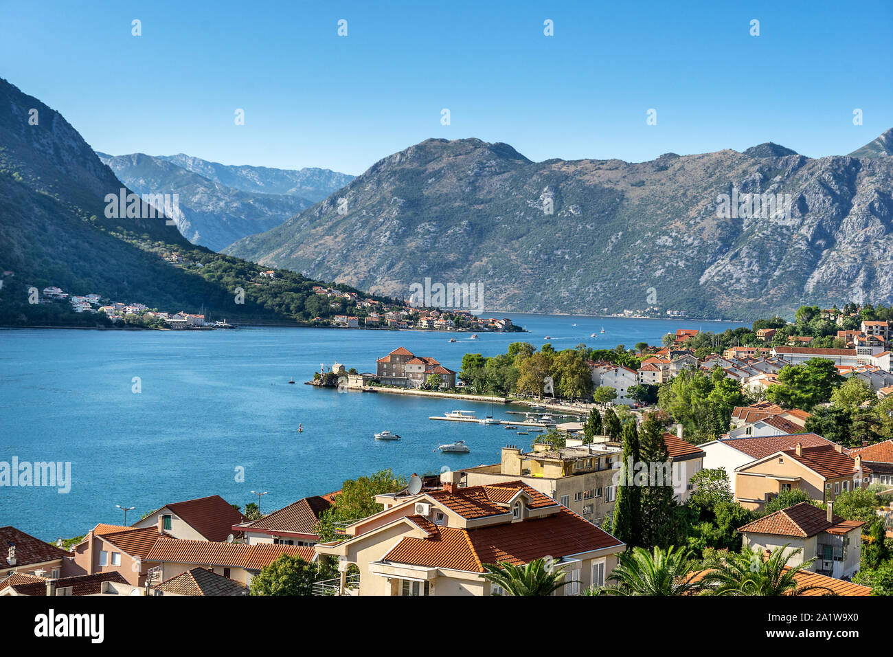 Cattaro sulla Baia di Kotor Montenegro Foto Stock