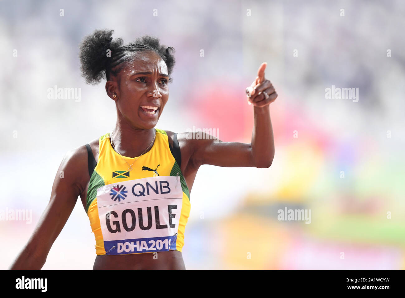Goule Natoya (Giamaica). 800 metri donne, Semi finale. IAAF mondiale di atletica, Doha 2019 Foto Stock