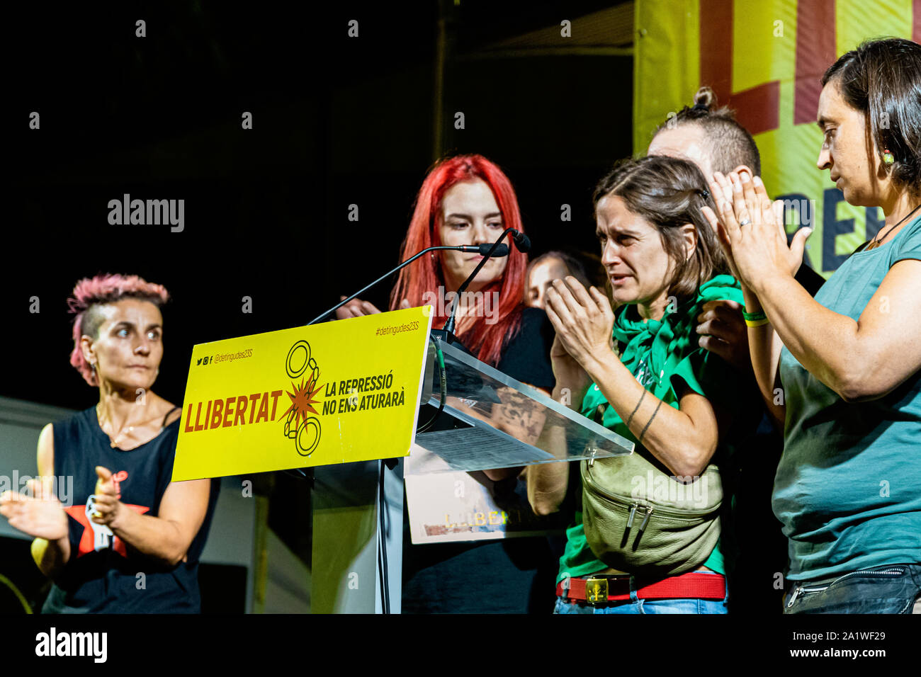 Barcellona, Spagna. 28 Sep, 2019. Vi è una relativa parlando di detenuti. Credito: Nacho Sanchez / Alamy Live News. Credito: Nacho Sánchez/Alamy Live News Foto Stock