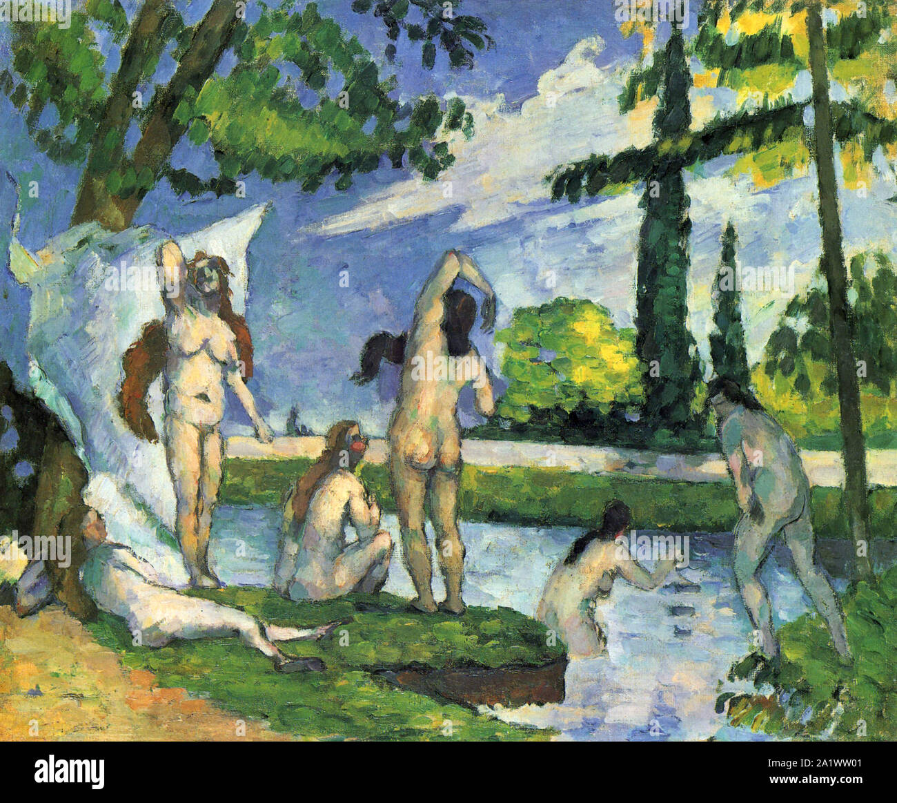 I bagnanti, 1874-1875, da Paul Cézanne Foto Stock