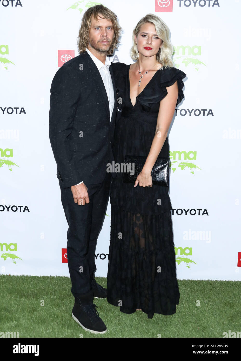 PACIFIC PALISADES, Los Angeles, California, Stati Uniti d'America - 28 settembre: Eric Christian Olsen e moglie Sarah Wright Olsen arriva alla seconda annua media ambientale Associazione rende onore a beneficio gala tenutosi presso una residenza privata su Settembre 28, 2019 in Pacific Palisades, Los Angeles, California, USA. (Foto di Xavier COLLIN/Image Press Agency) Foto Stock