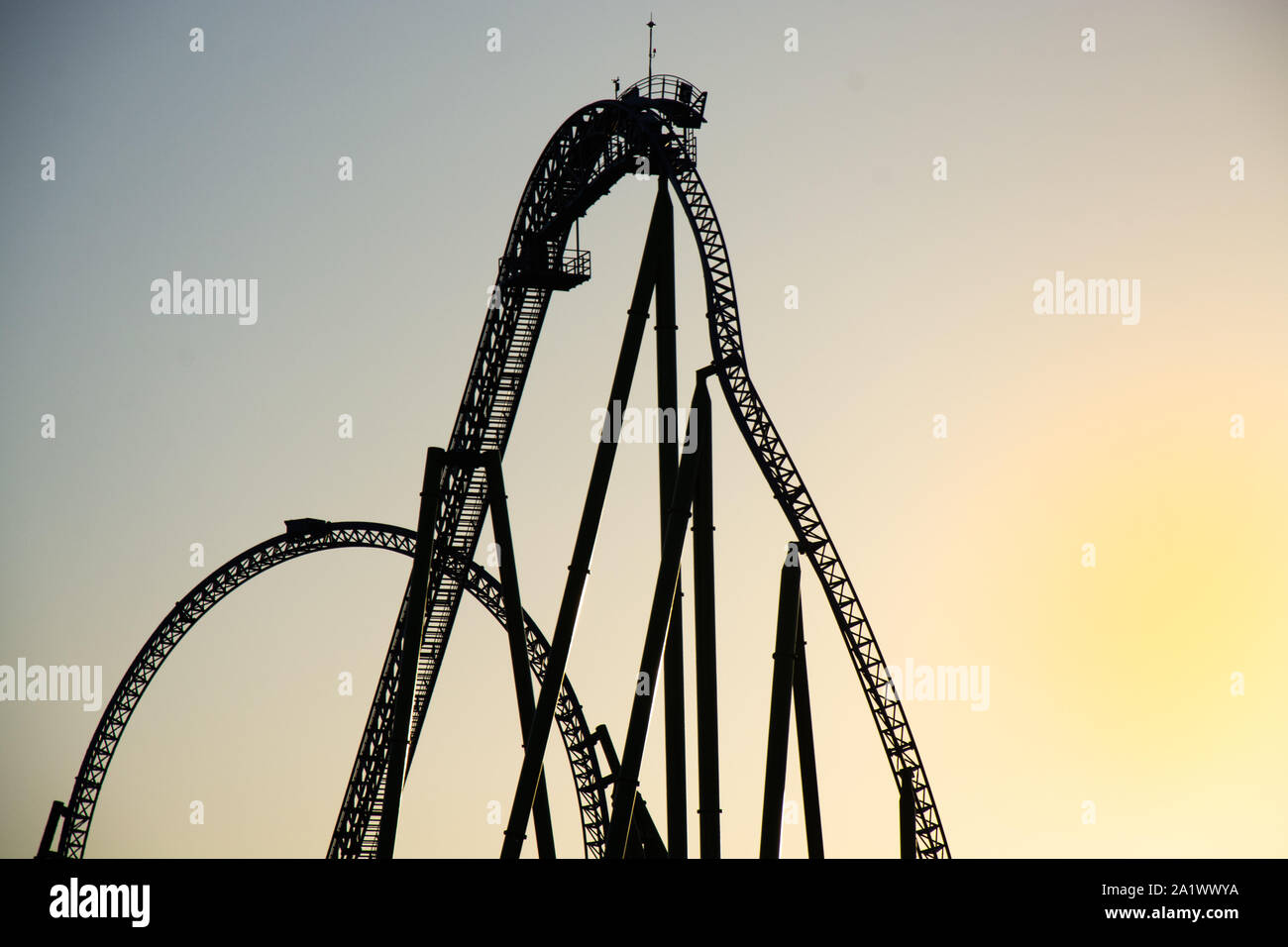 Segmento di un roller coaster Foto Stock