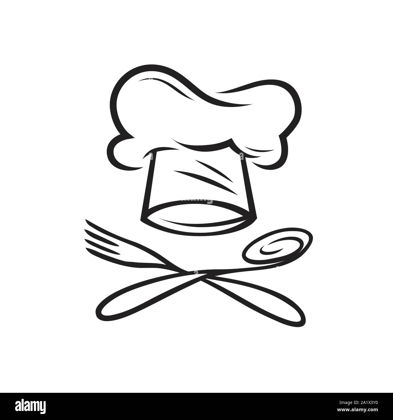 Logo del ristorante. Cucina, simbolo del menu. Illustrazione vettoriale Illustrazione Vettoriale