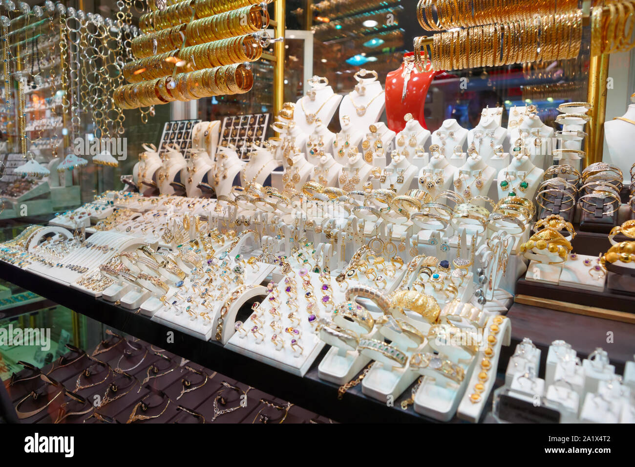 Mercato di gioielli ad Istanbul in Turchia Foto Stock