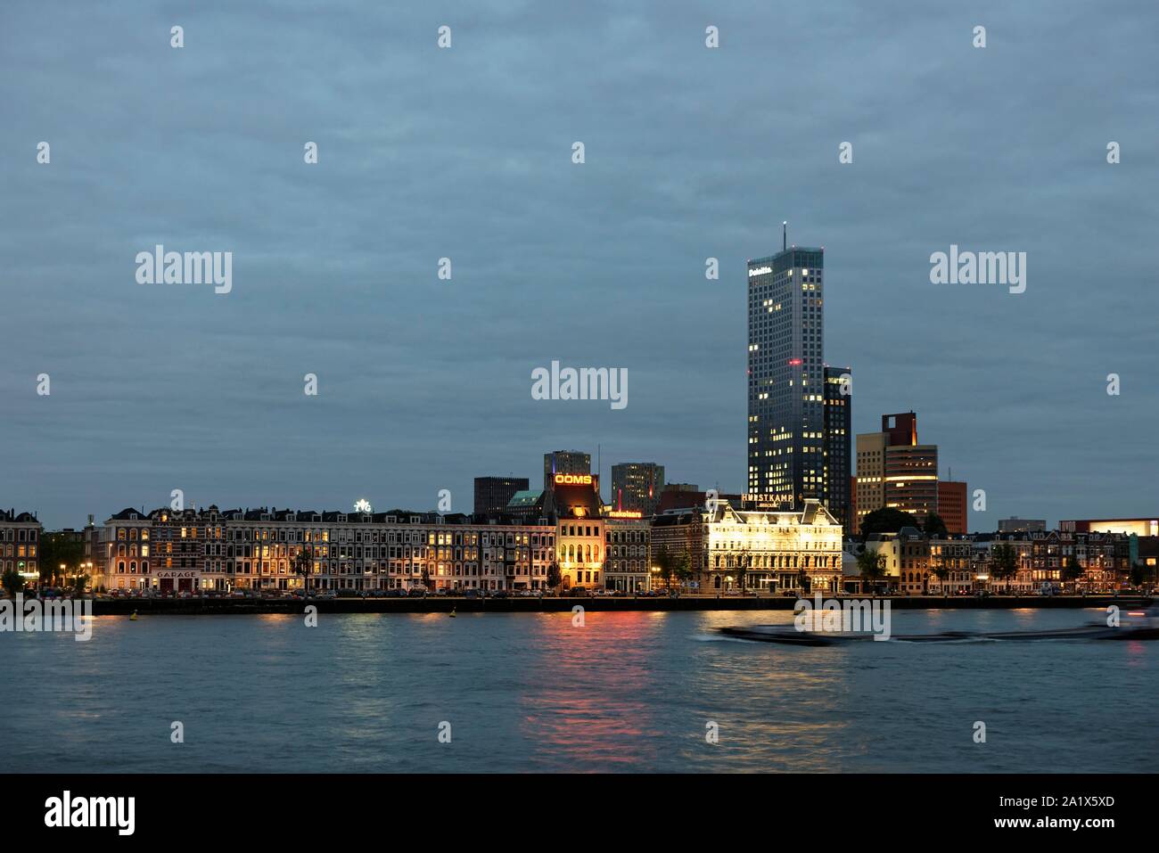 Noordereiland, Blu ora, Rotterdam, Zuid-Holland, Paesi Bassi Foto Stock