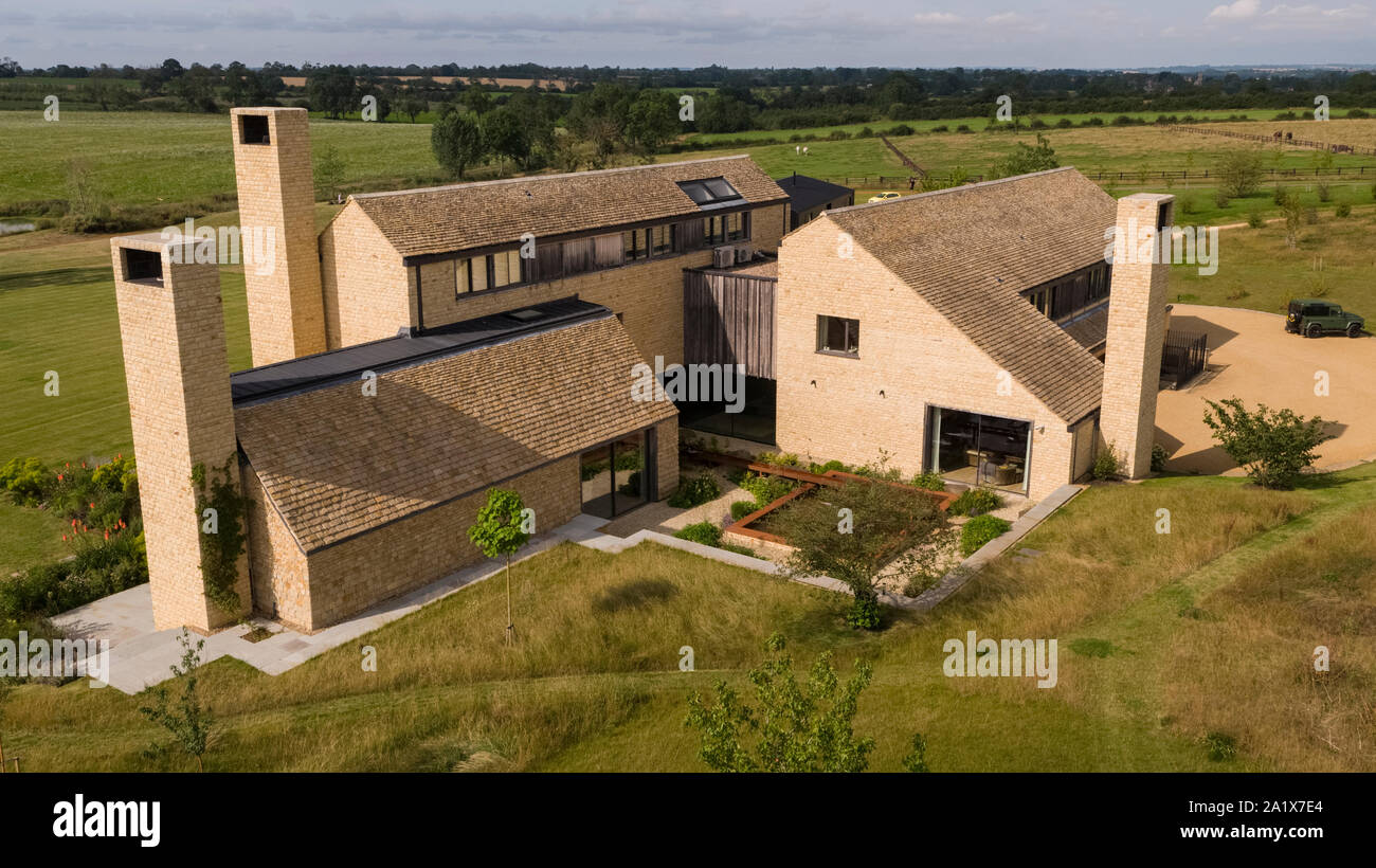 Le foto aeree di casa Hannington, Northamptionshire Foto Stock