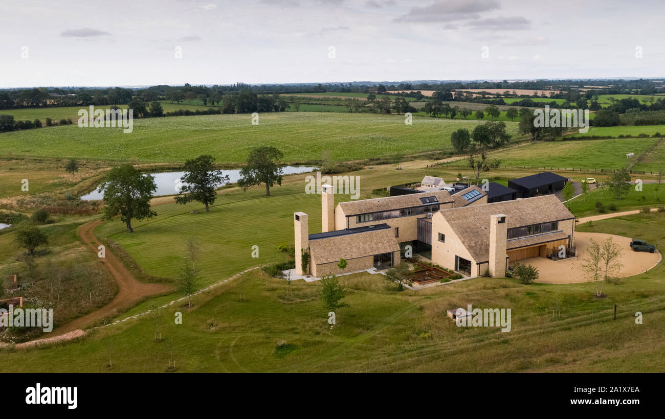 Le foto aeree di casa Hannington, Northamptionshire Foto Stock
