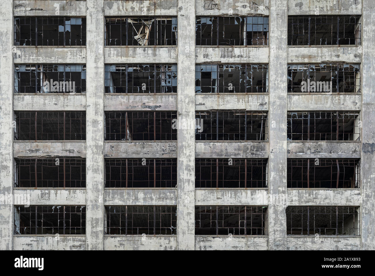 Il vecchio edificio abbandonato in Detroit Michigan Foto Stock