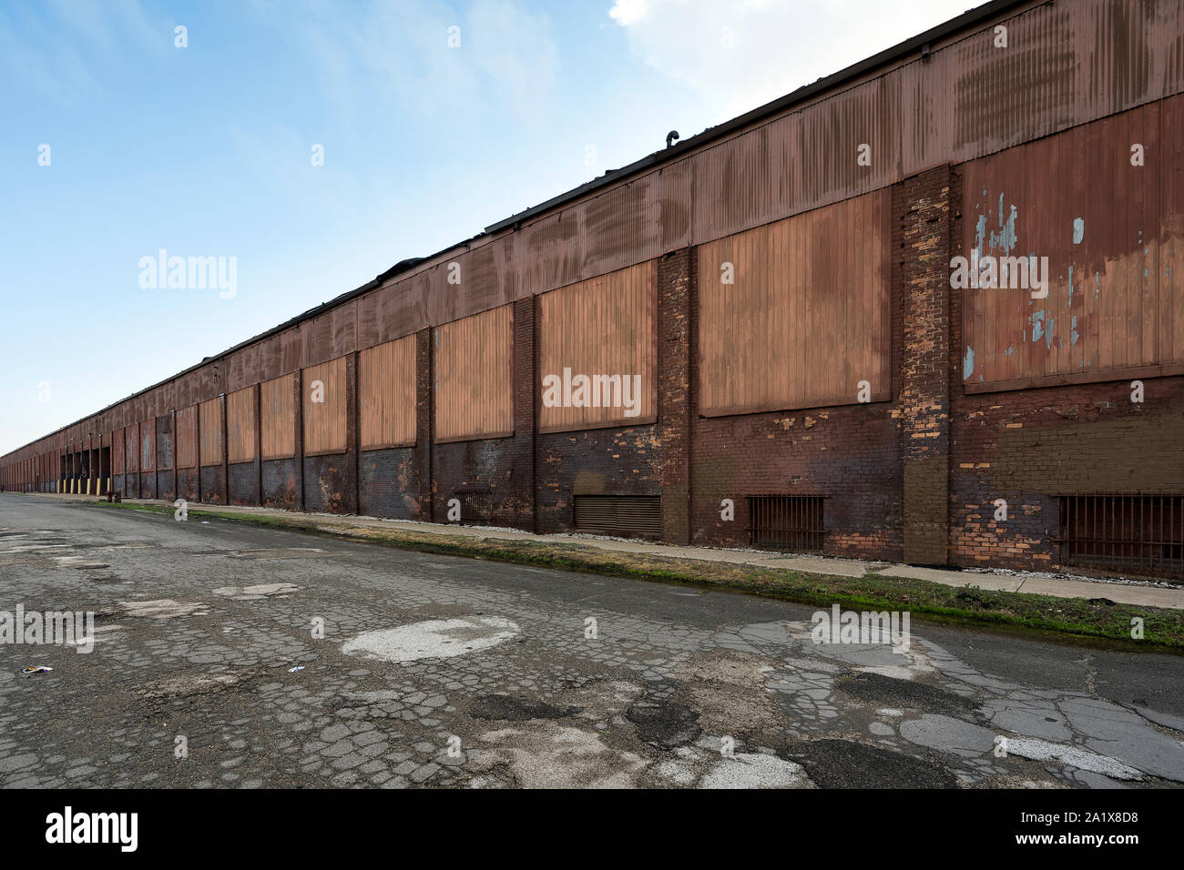 Il vecchio magazzino abbandonato in Detroit Michigan Foto Stock