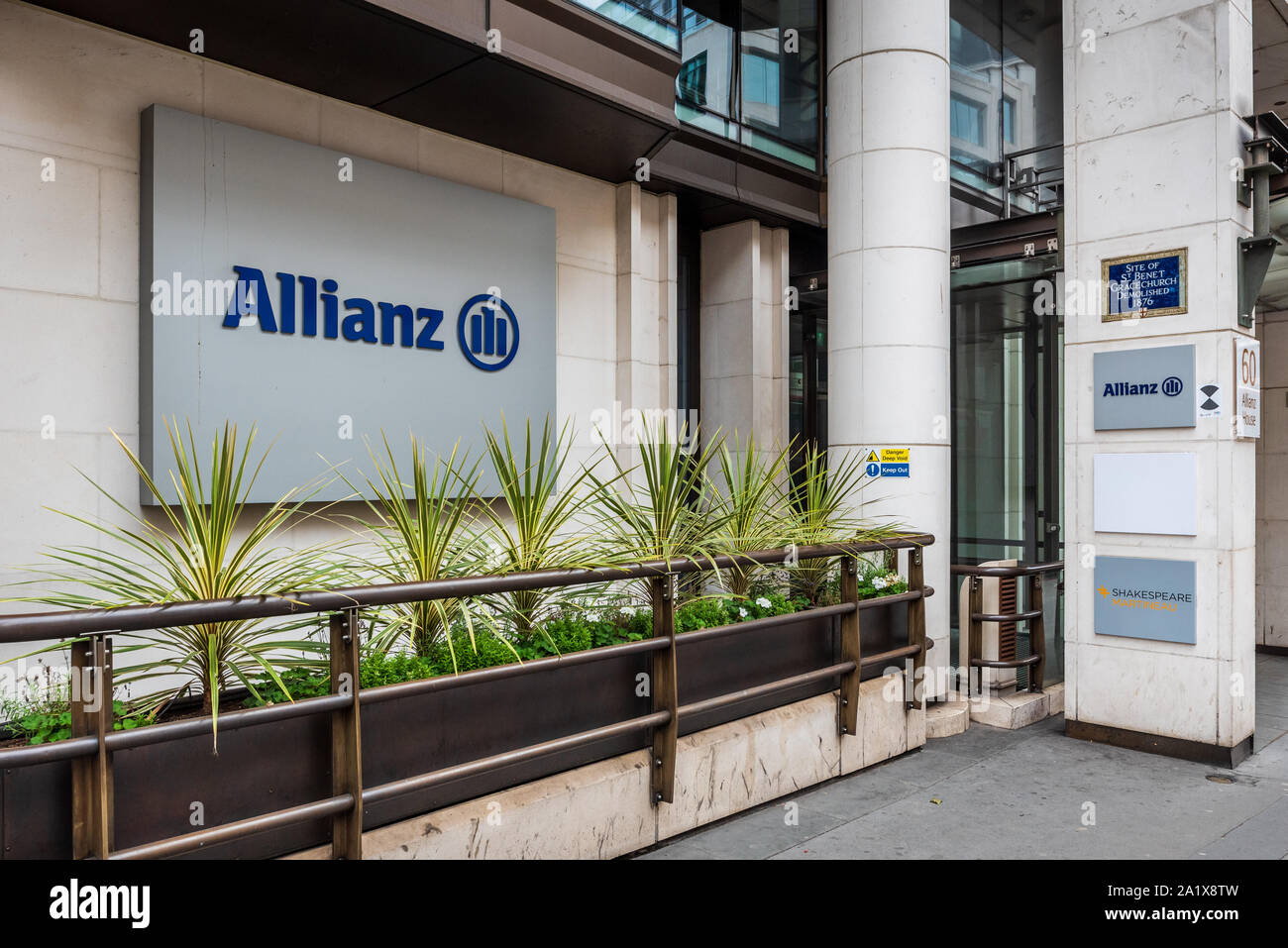 Assicurazione Allianz uffici di Londra a 60 Gracechurch Street nella città di London Financial District Foto Stock