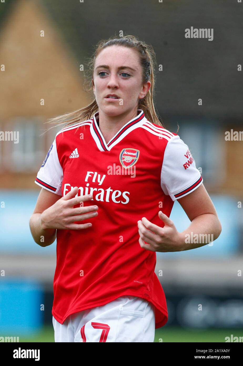 Boreham Wood, Regno Unito. 29Sep, 2019. BOREHAMWOOD, Inghilterra - 29 settembre: Lisa Evans di Arsenal durante la Barclay FA DONNA Super League match tra Arsenal donne e Brighton e Hove Albion donne a Prato Park Stadium il 29 settembre 2019 in Boreham Wood, Inghilterra Credit: Azione Foto Sport/Alamy Live News Foto Stock